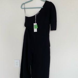 Stella McCartney black one sleeved jumpsuit. Size 48 or 7/8. NWT.